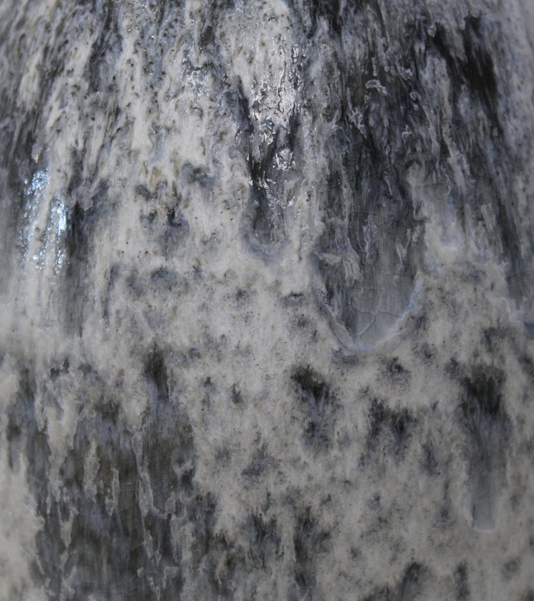 Ovoid Vase <br> White & Blue Glaze