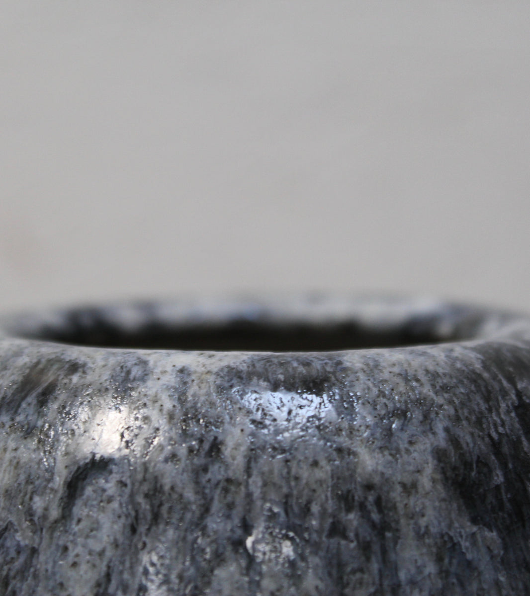 Ovoid Vase <br> White & Blue Glaze