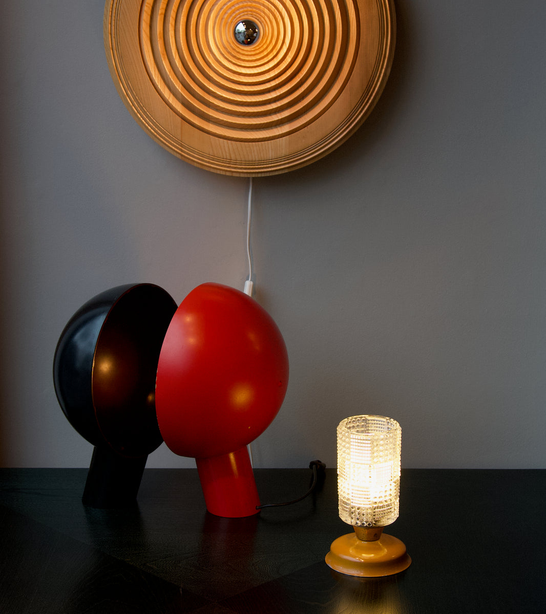 1960s Soviet Textured Glass Table Lamp