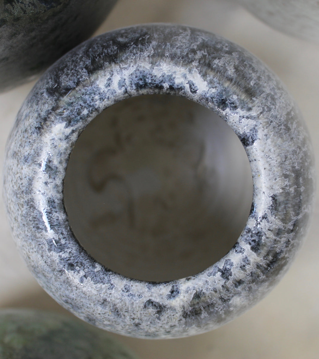 Ovoid Vase  <br> Blue Glaze
