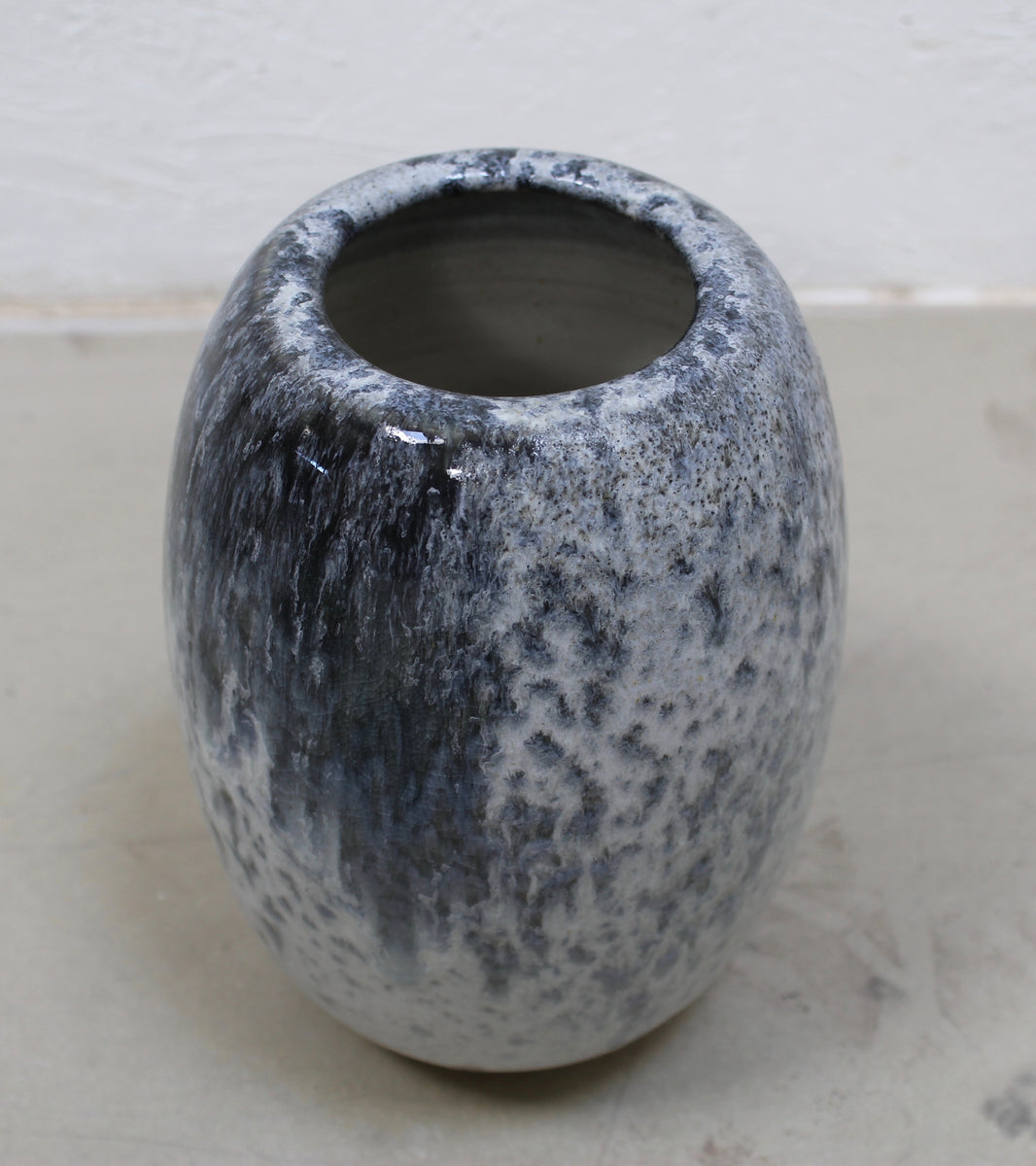 Ovoid Vase  <br> Blue Glaze
