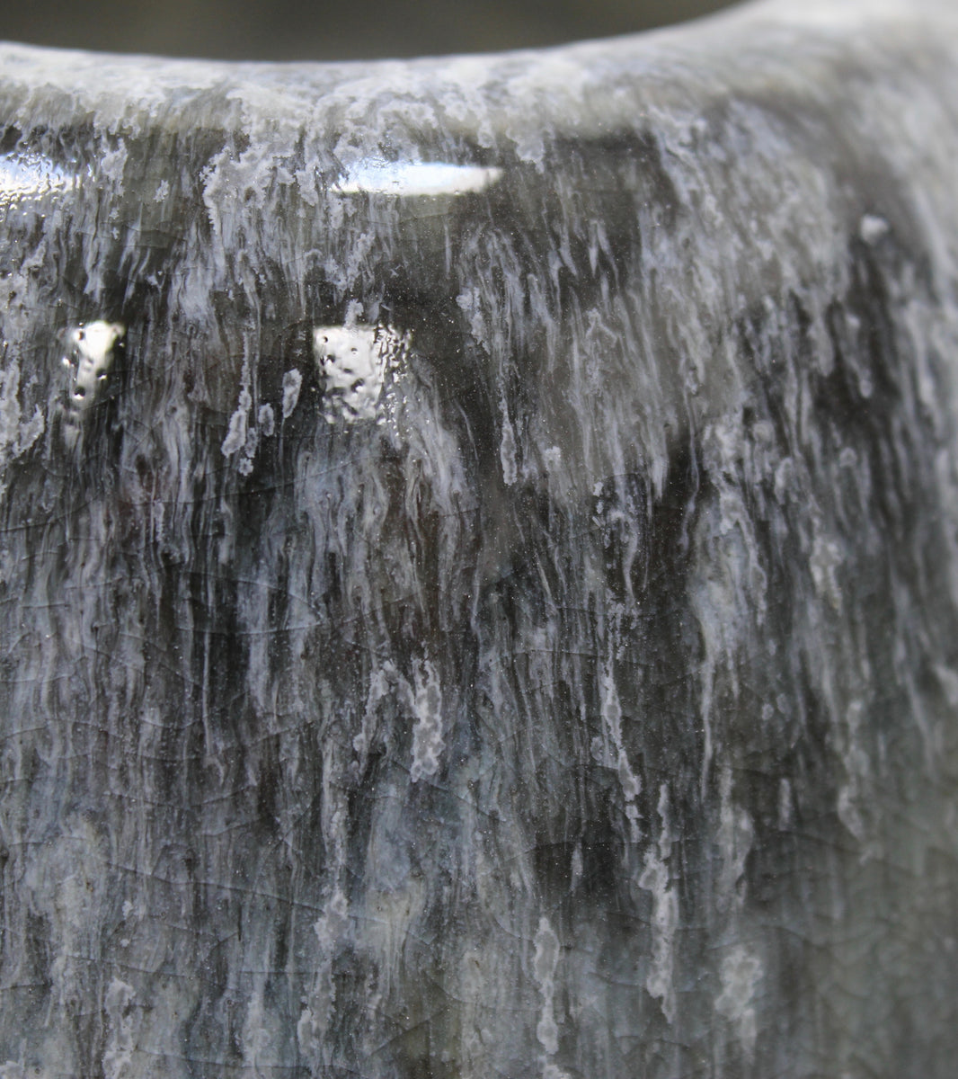 Ovoid Vase  <br> Blue Glaze