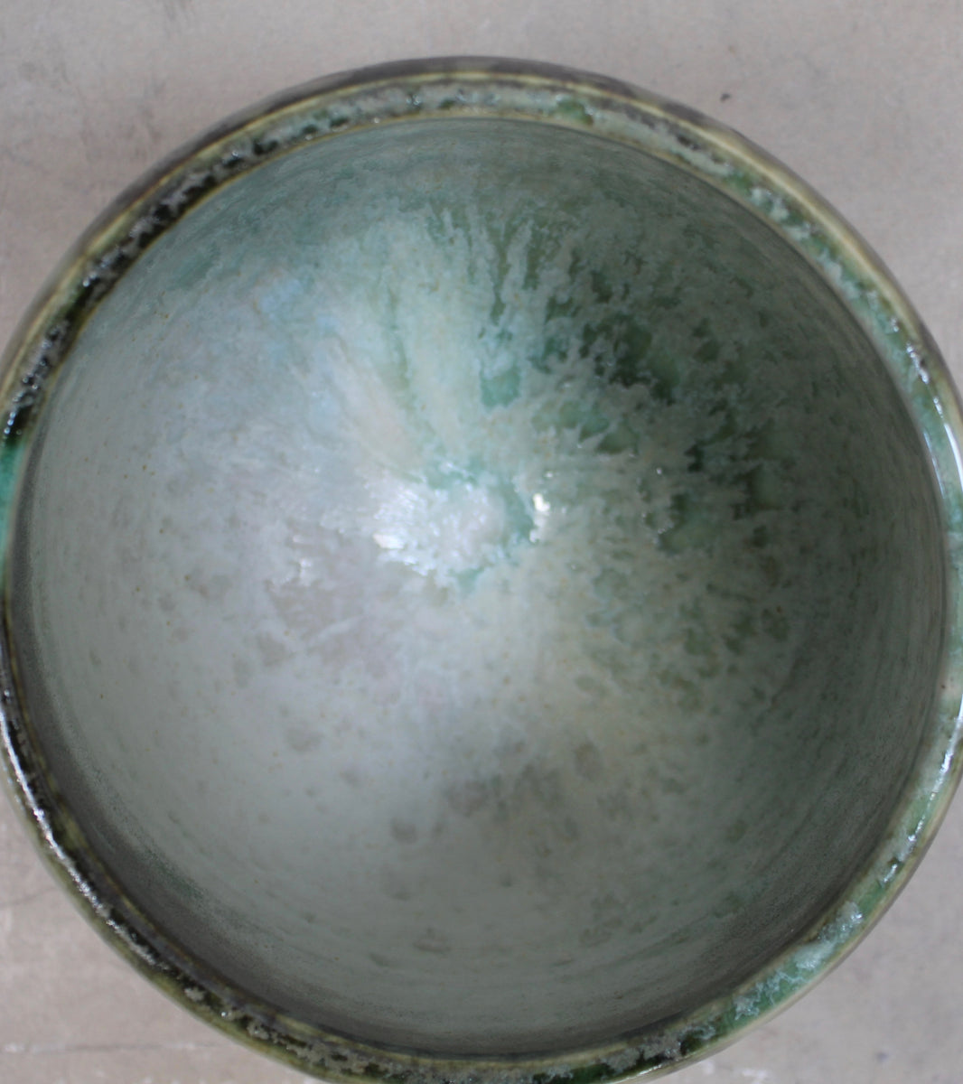 Eastern Shape Bell Planter <br> Green Glaze