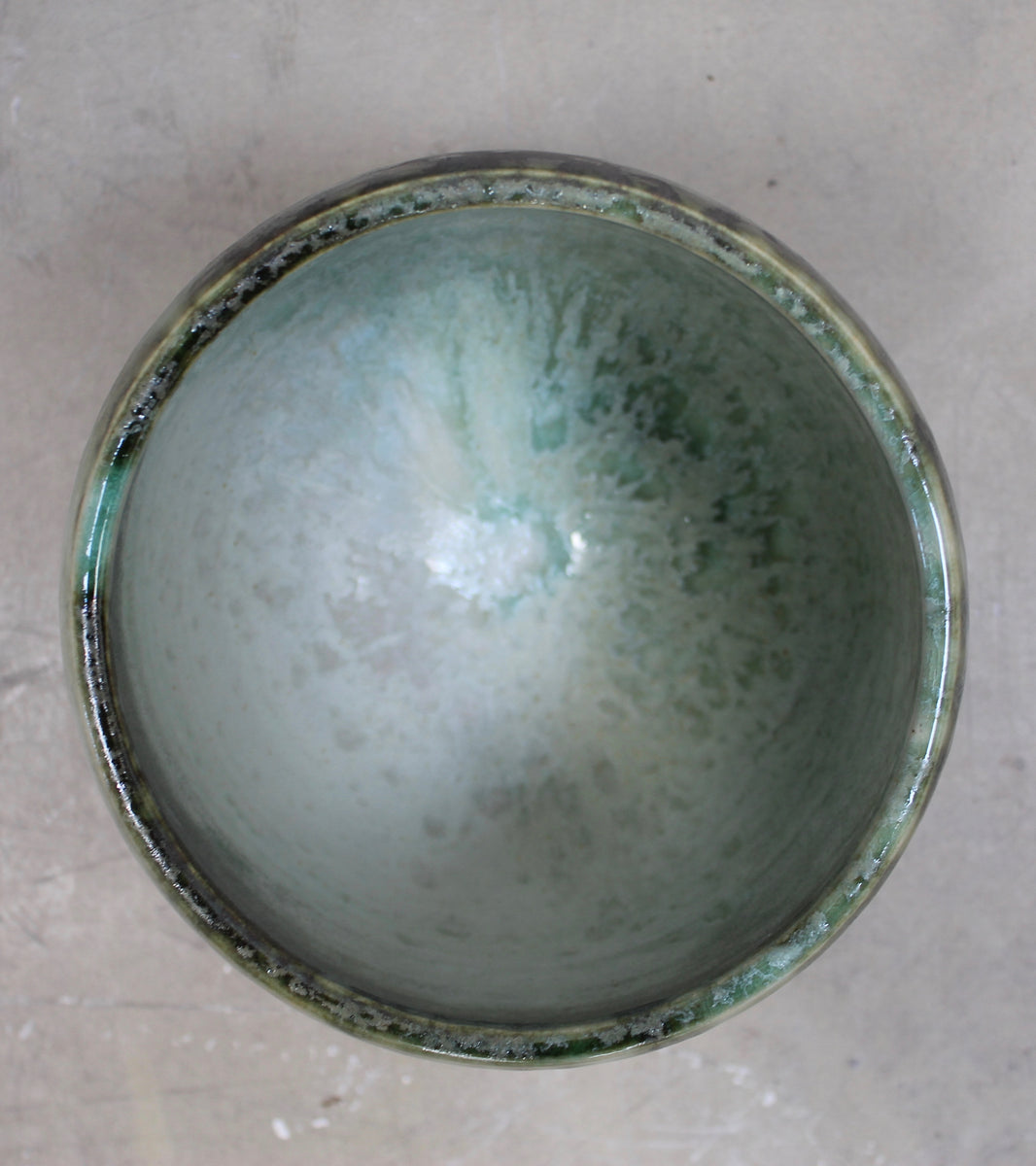 Eastern Shape Bell Planter <br> Green Glaze