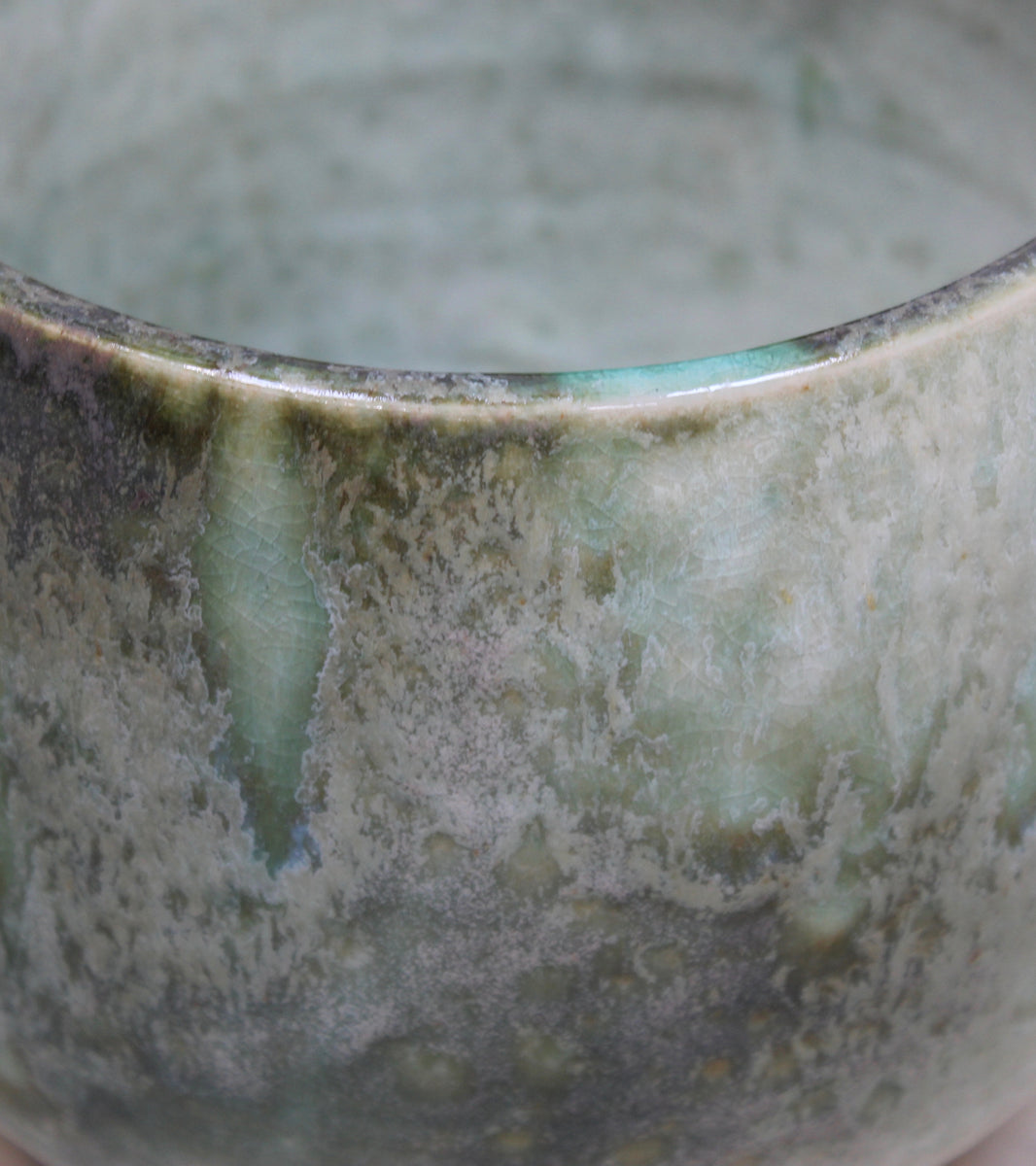 Eastern Shape Bell Planter <br> Green Glaze