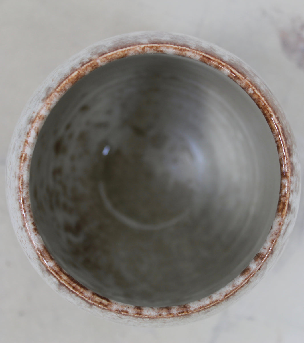 Tapering Cone Vase <br> White & Mauve Glaze