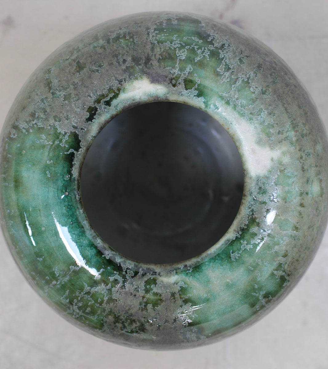 Medium Ovoid Vase <br> Green Glaze