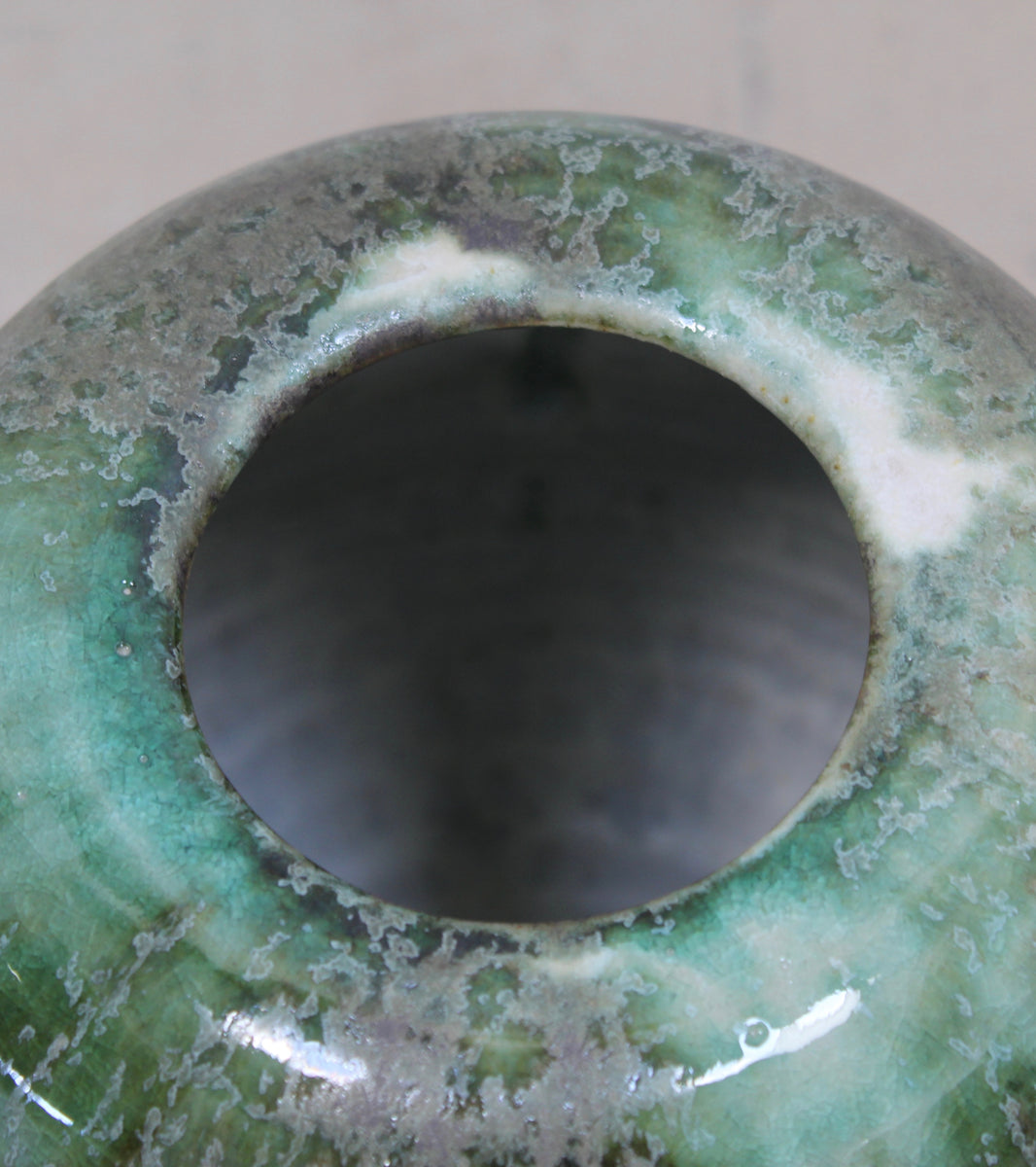 Medium Ovoid Vase <br> Green Glaze