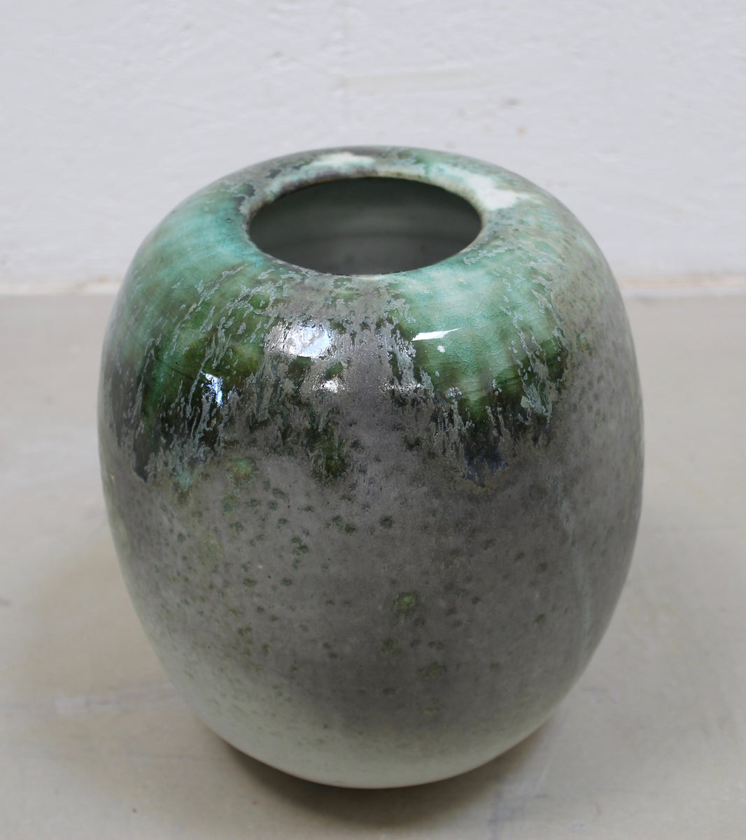 Medium Ovoid Vase <br> Green Glaze