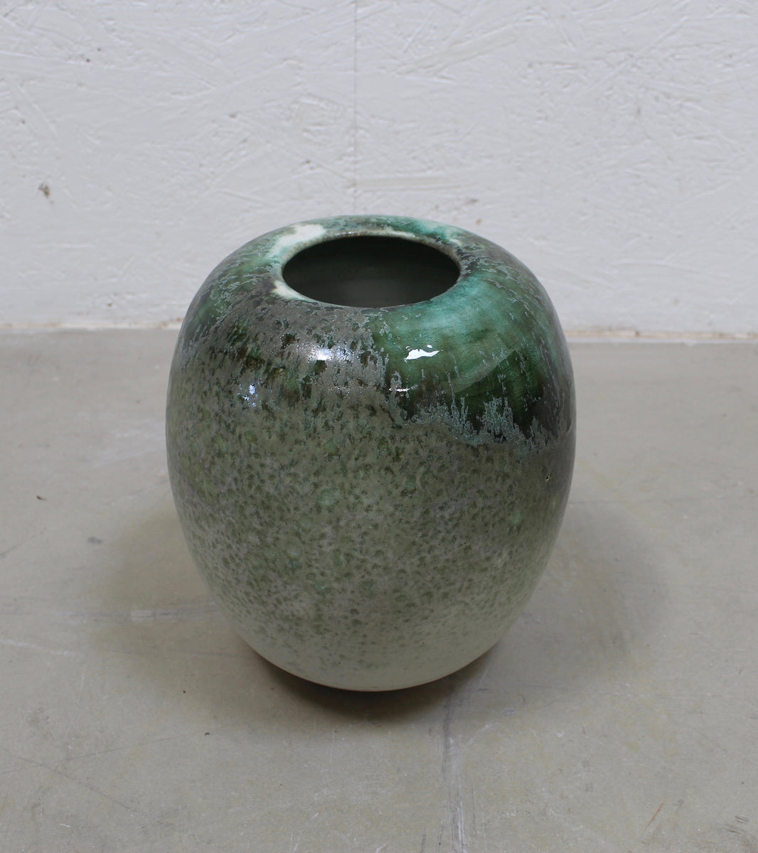Medium Ovoid Vase <br> Green Glaze