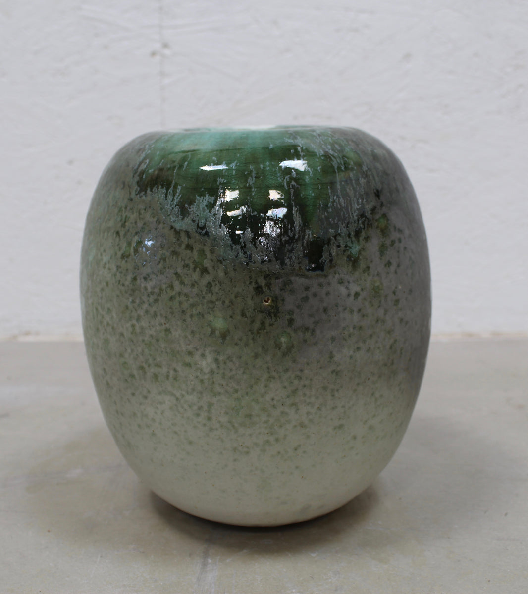 Medium Ovoid Vase <br> Green Glaze