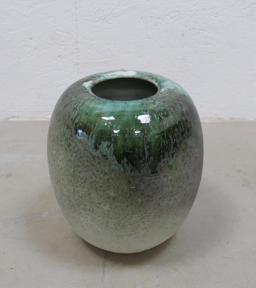 Medium Ovoid Vase <br> Green Glaze