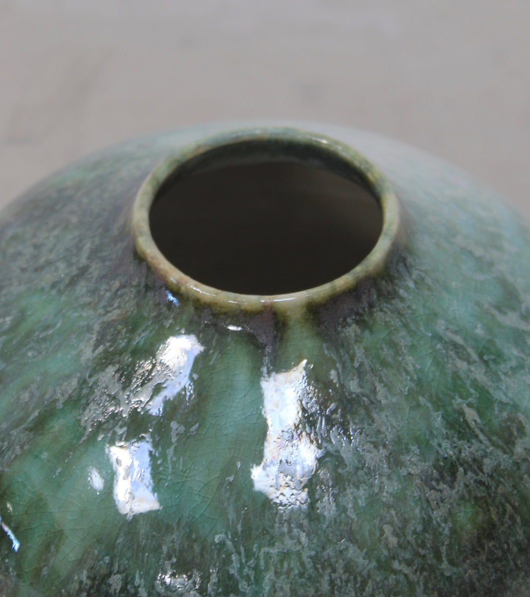 Onion Vase  <br> Green Glaze