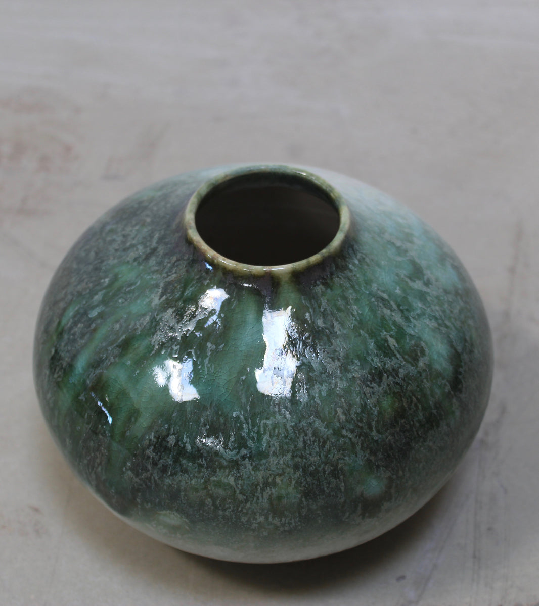 Onion Vase  <br> Green Glaze