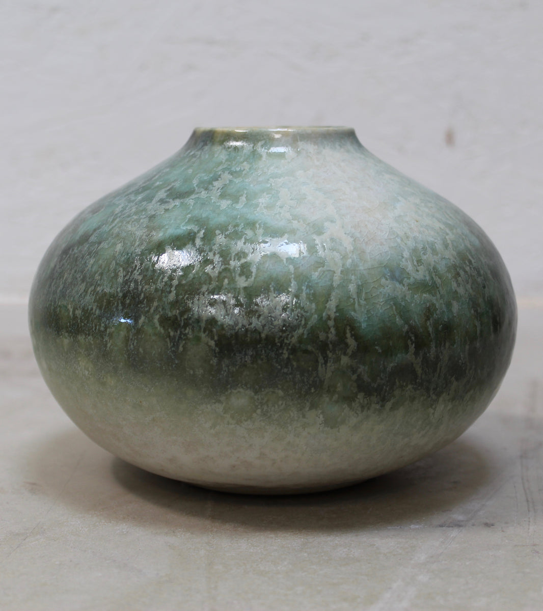 Onion Vase  <br> Green Glaze