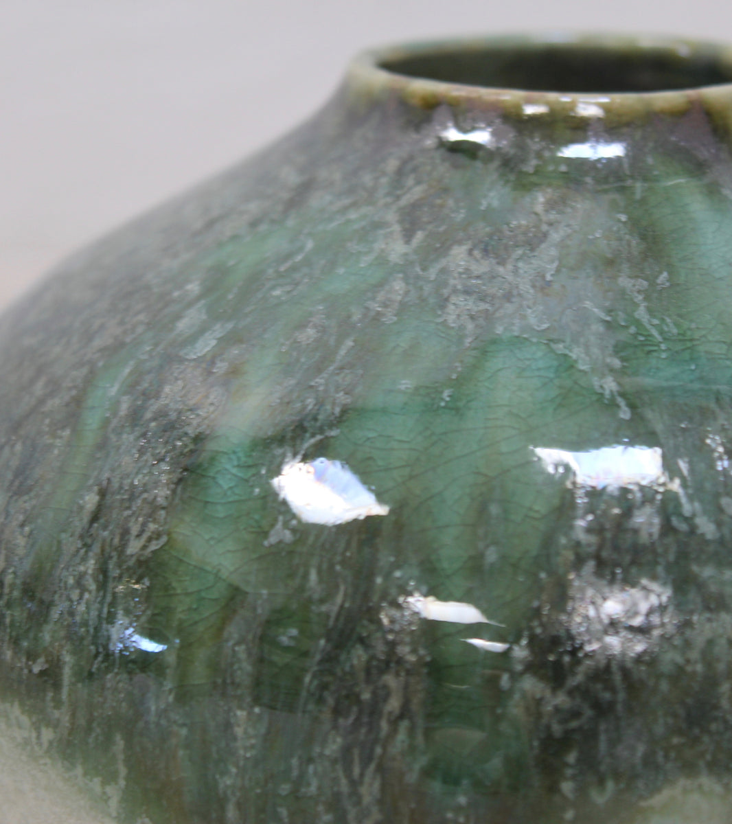 Onion Vase  <br> Green Glaze