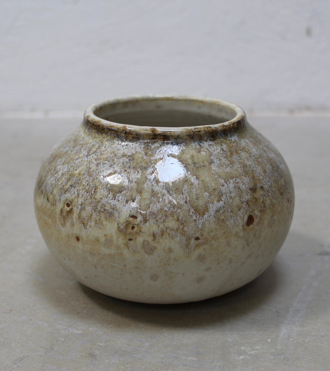 Ghilodi (Indian Ghee Pot) Shaped Vase <br> Sand Glaze