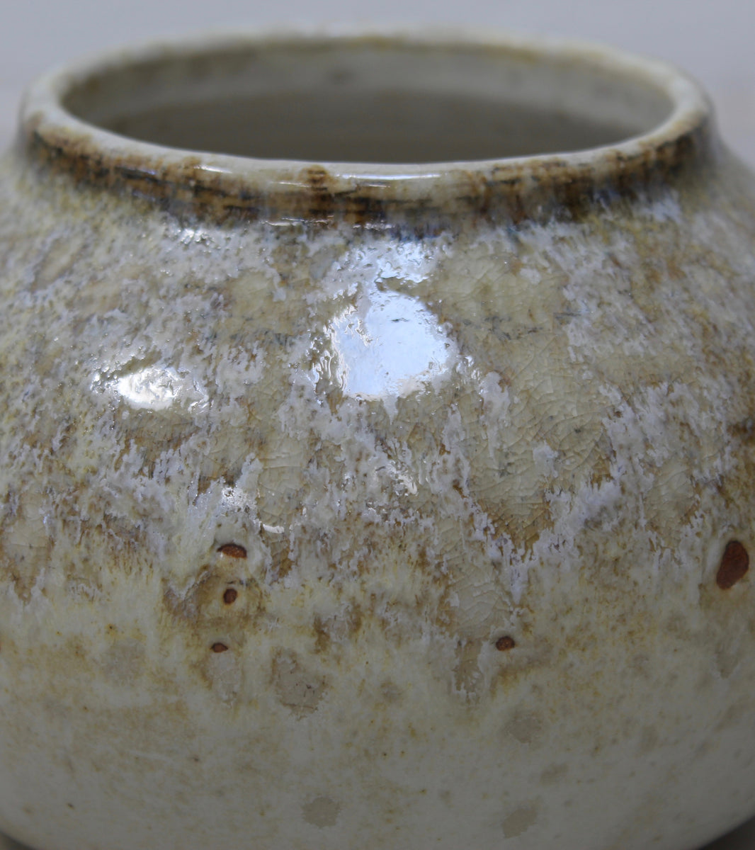 Ghilodi (Indian Ghee Pot) Shaped Vase <br> Sand Glaze