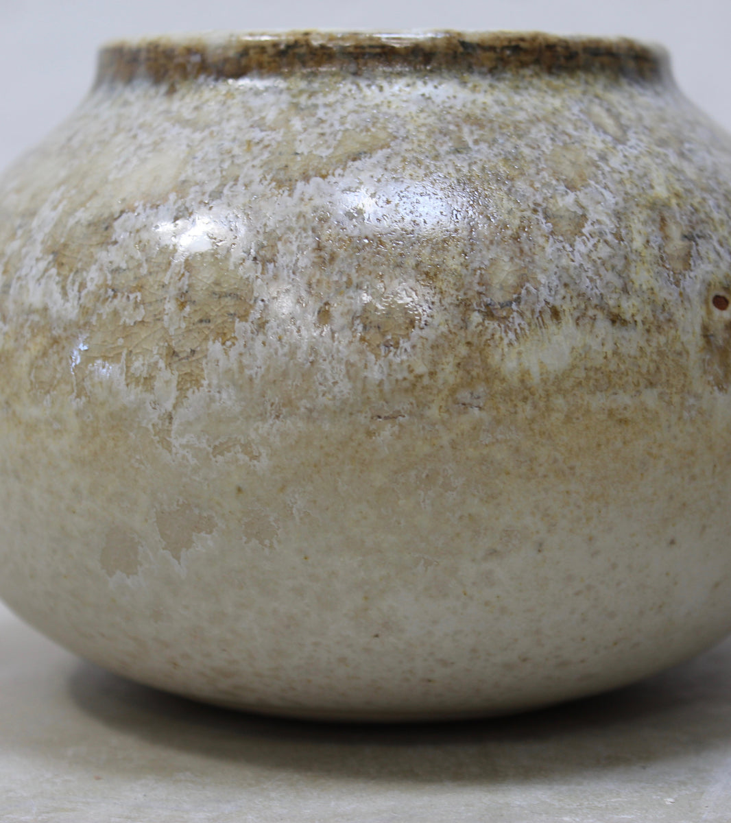 Ghilodi (Indian Ghee Pot) Shaped Vase <br> Sand Glaze