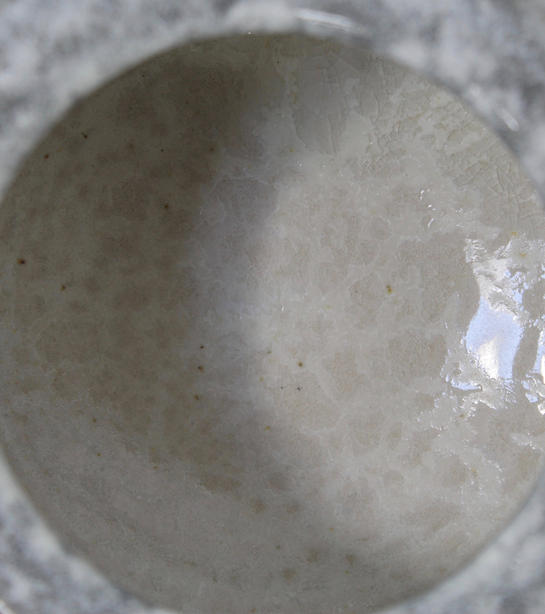 Urchin Shaped Pot <br> Silver Glaze