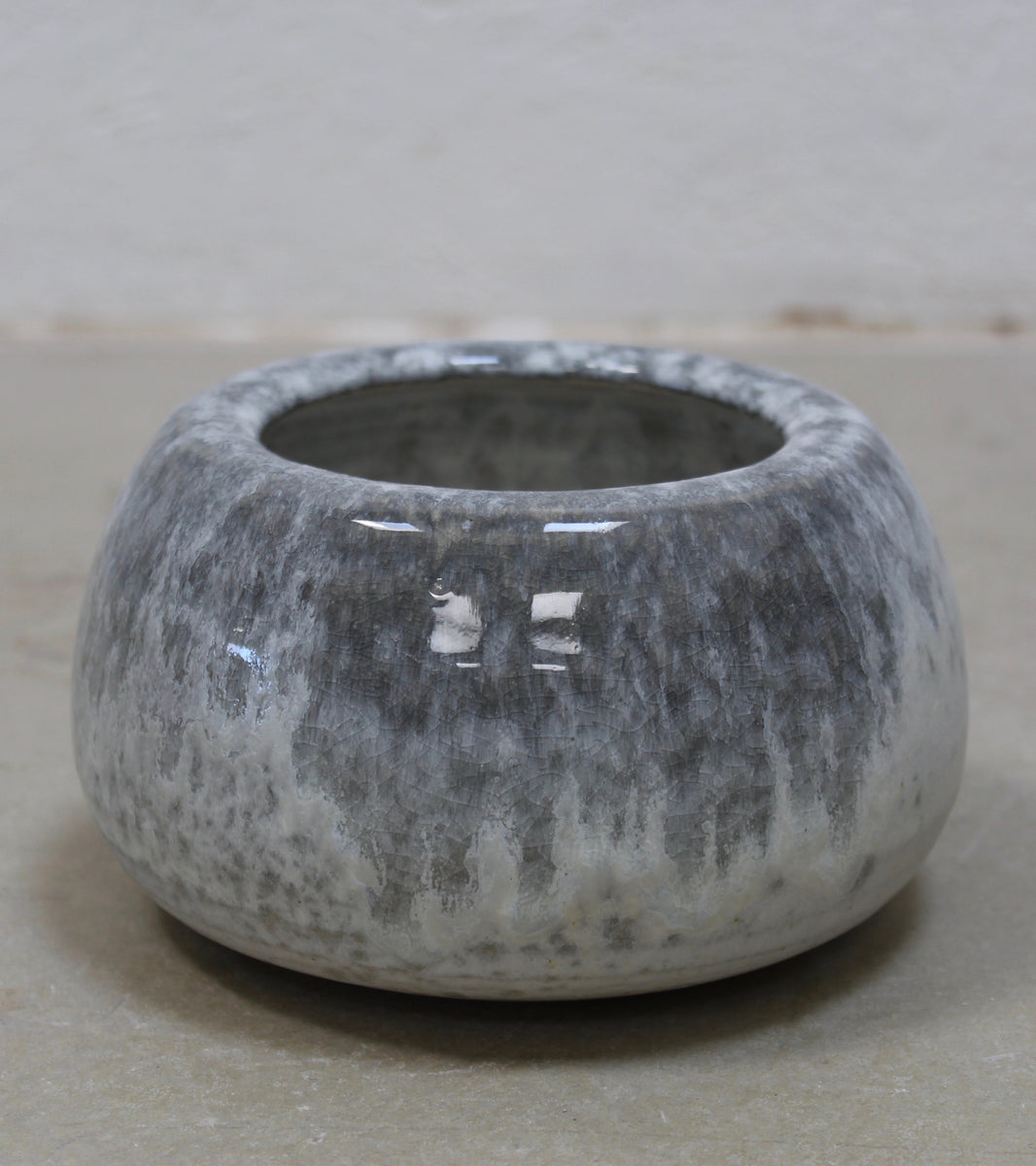 Urchin Shaped Pot <br> Silver Glaze