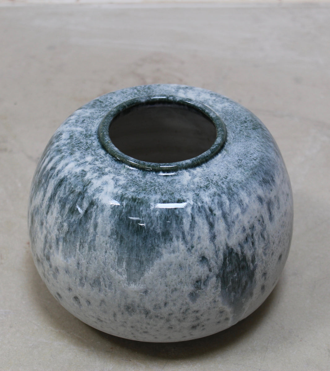 Small Gundiga Shaped Vase <br> Blue & Green Glaze
