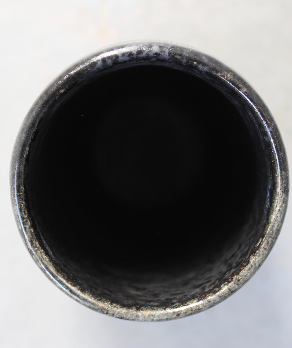 Tall Tapering Vase / Black Glaze