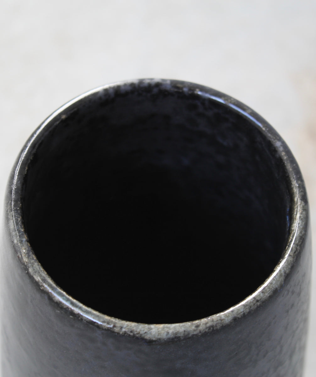 Tall Tapering Vase / Black Glaze