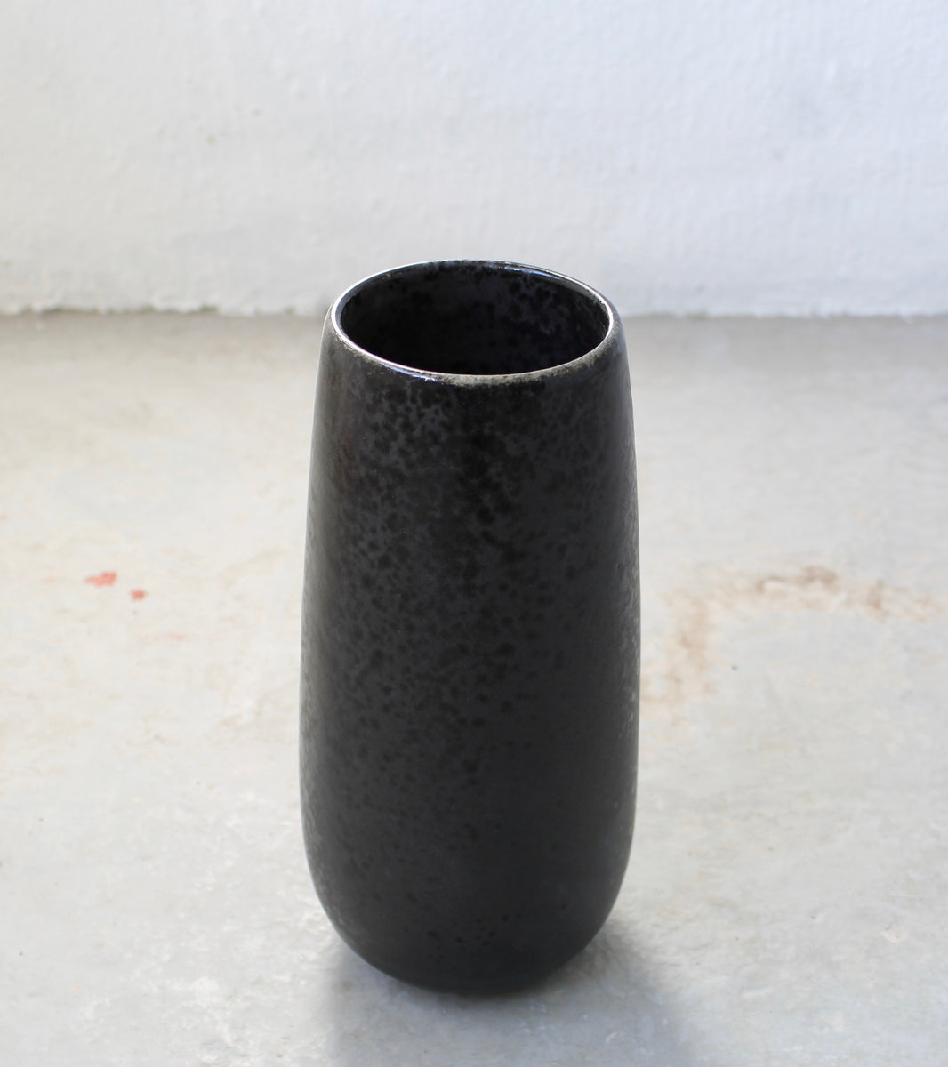 Tall Tapering Vase / Black Glaze