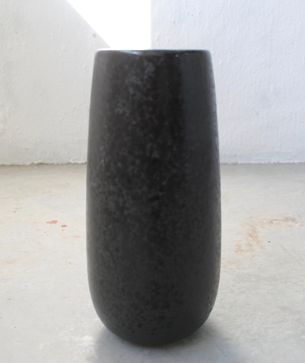 Tall Tapering Vase / Black Glaze