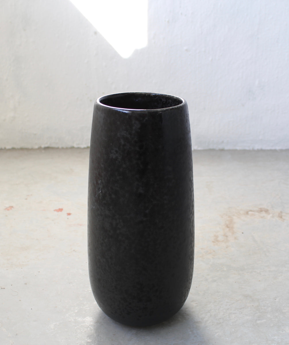 Tall Tapering Vase / Black Glaze