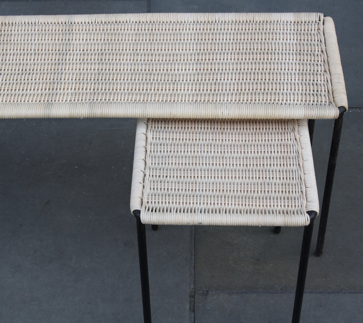 Long Rectangular Wicker Table / Carl Auböck II