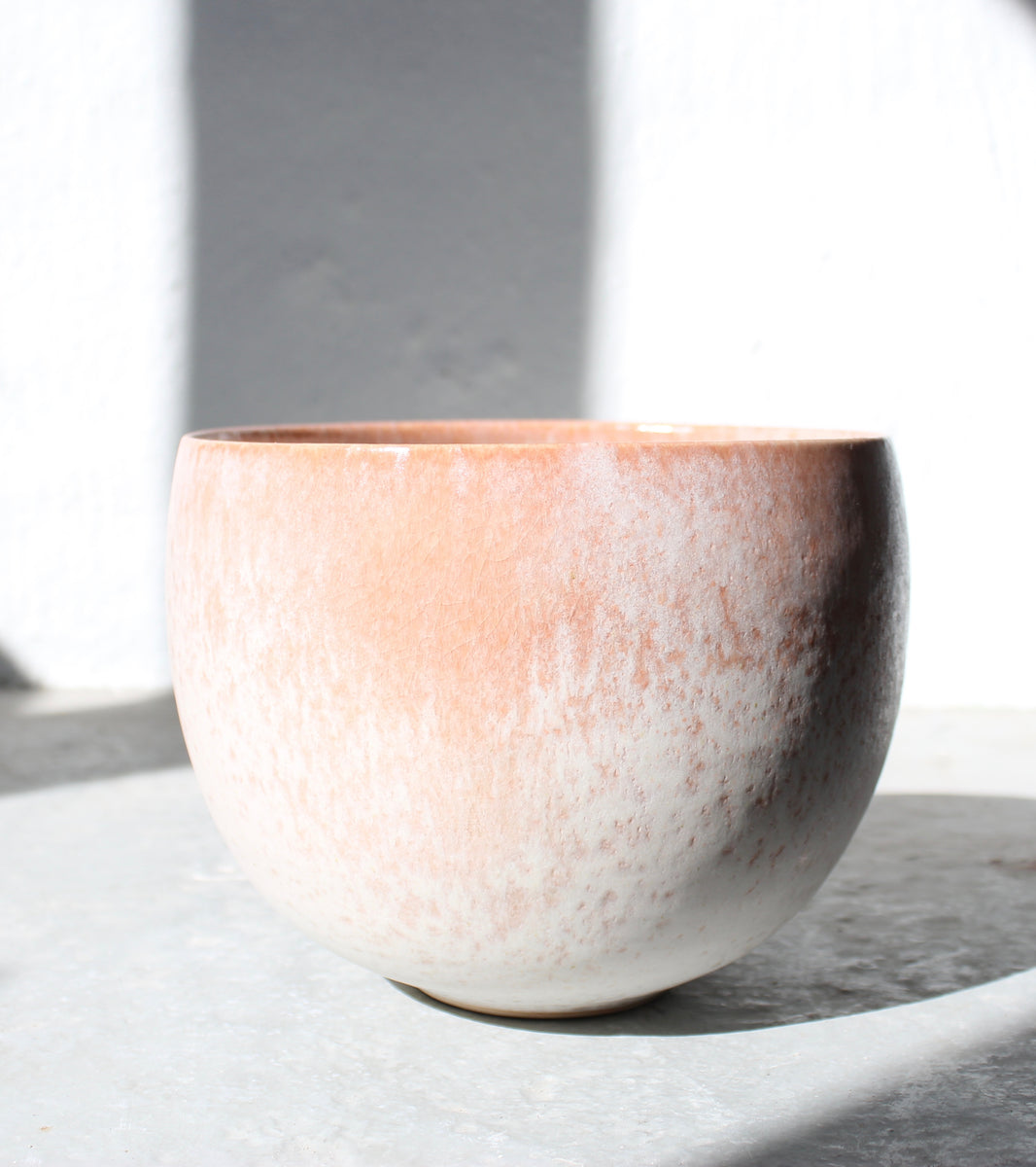 Short Bell Shaped Planter / Peach Glaze