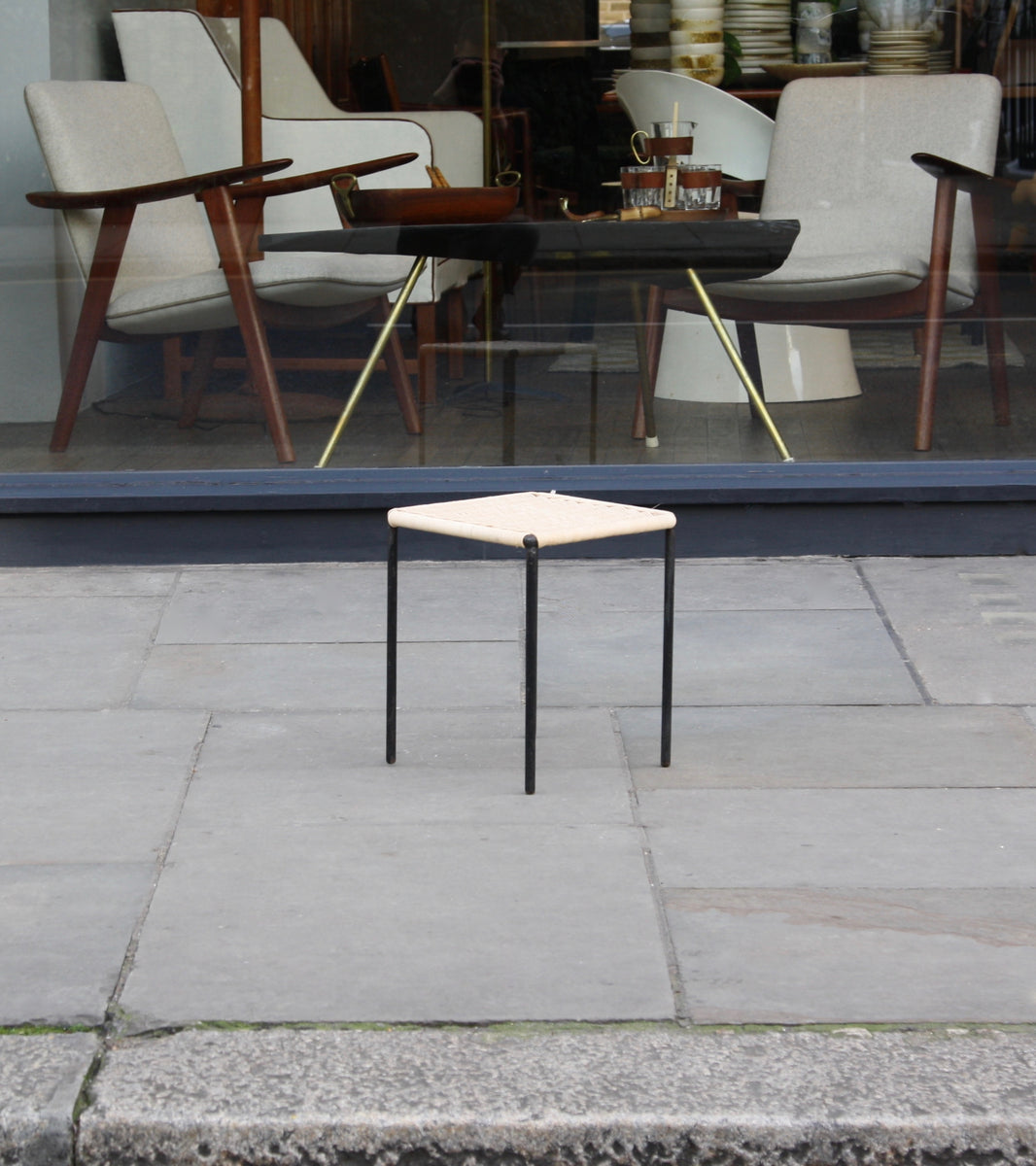 Small Square Wicker Table / Carl Auböck II