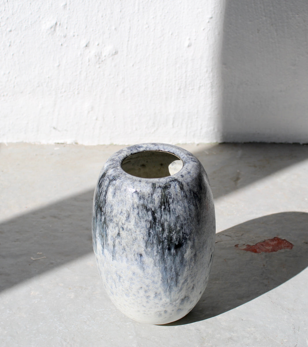 Small Ovoid Vase <br> Grey Blue Glaze