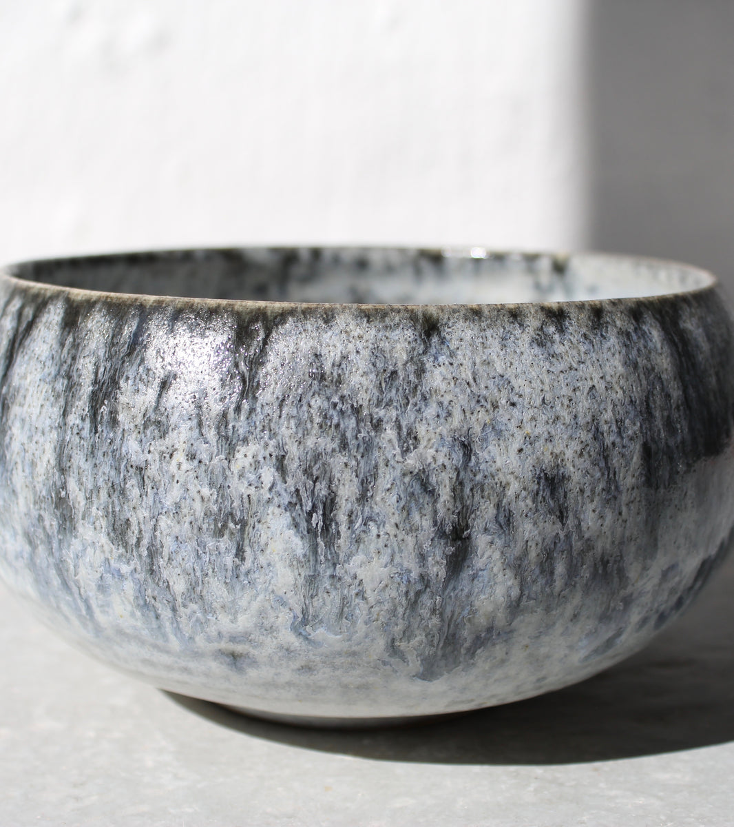 Small Cauldron Bowl <br> Grey Blue Glaze