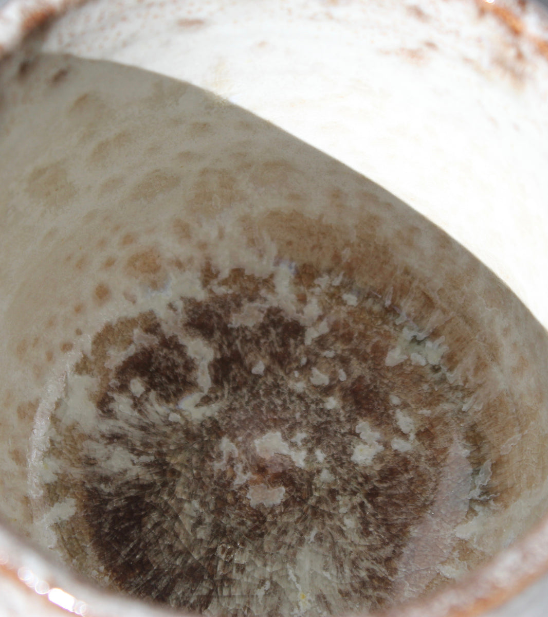 Small Brush Pot Vase <br> White & Mauve Glaze