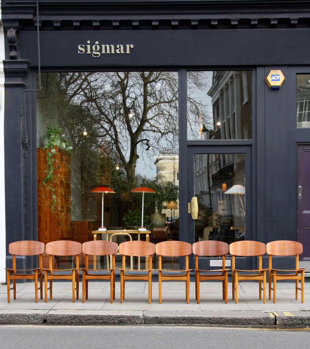 eight oak and teak danish chairs