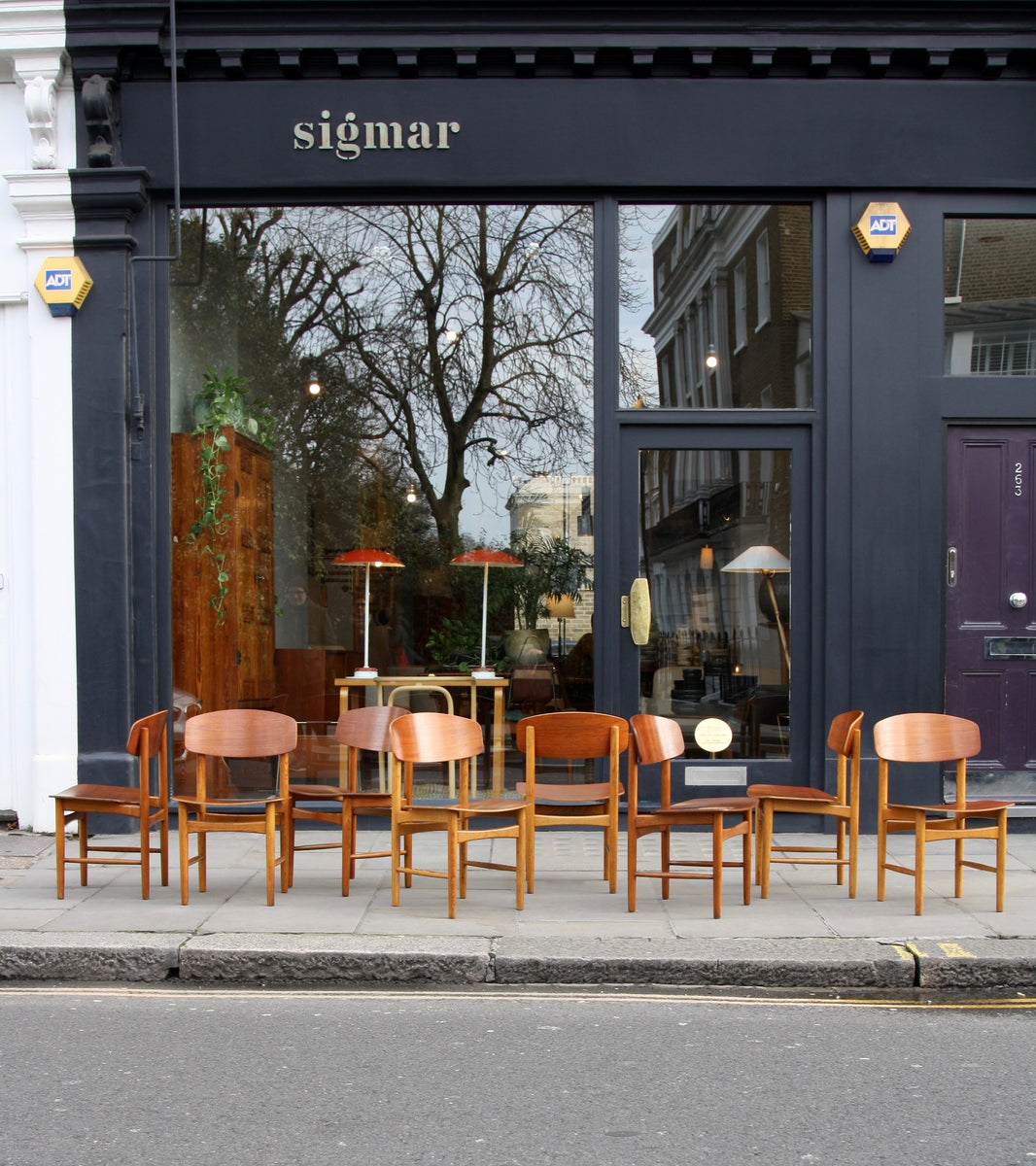 large set of eight dining chairs by borge mogensen