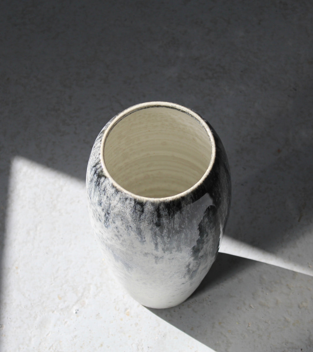 Broad-Shouldered Baluster Vase / Blue Glaze