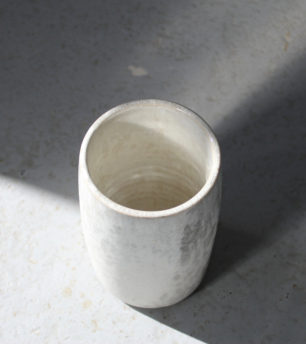 Slender Brush Pot Vase <br> Pearl Glaze