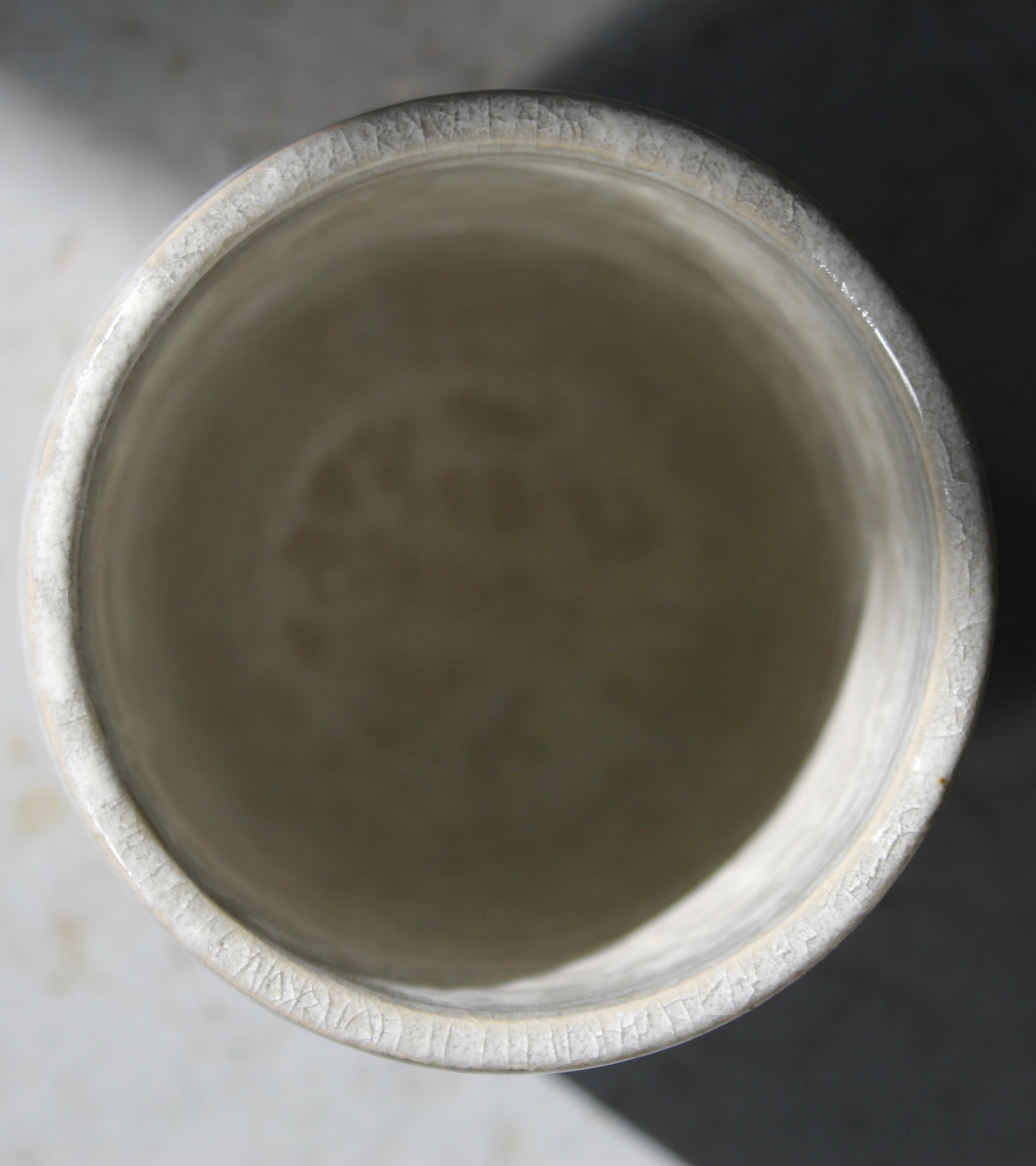 Slender Brush Pot Vase <br> Pearl Glaze
