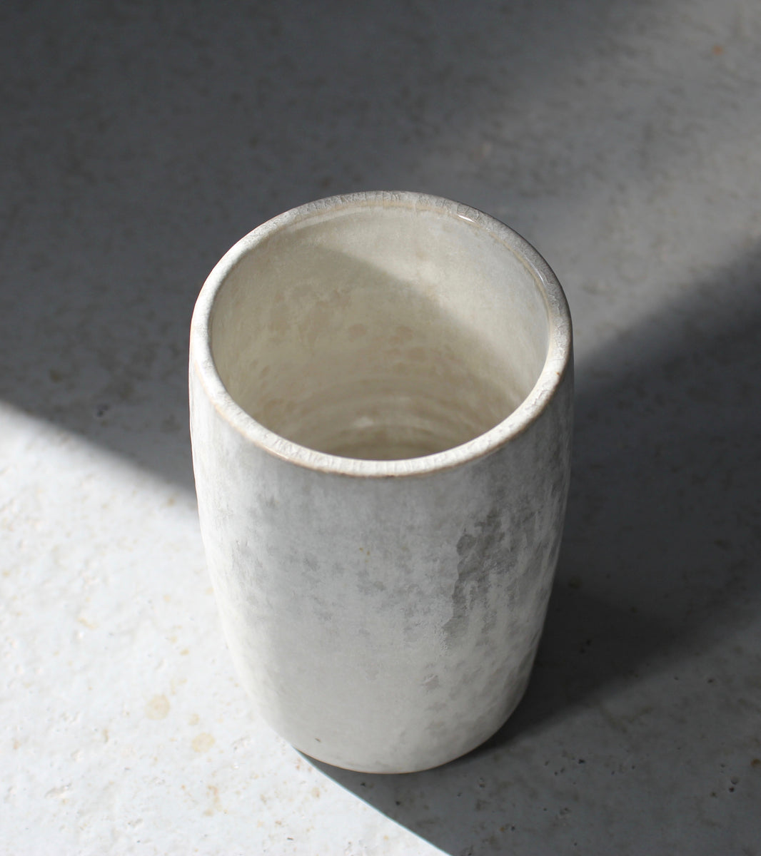 Slender Brush Pot Vase <br> Pearl Glaze