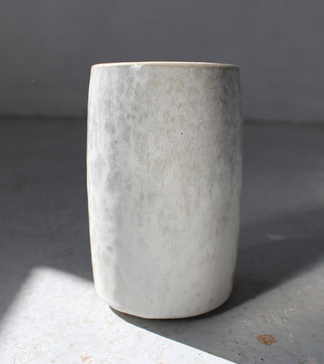 Slender Brush Pot Vase <br> Pearl Glaze