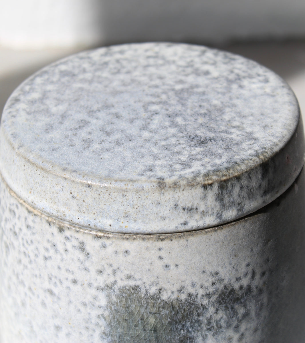 Large Lidded Jar <br> Silver Glaze