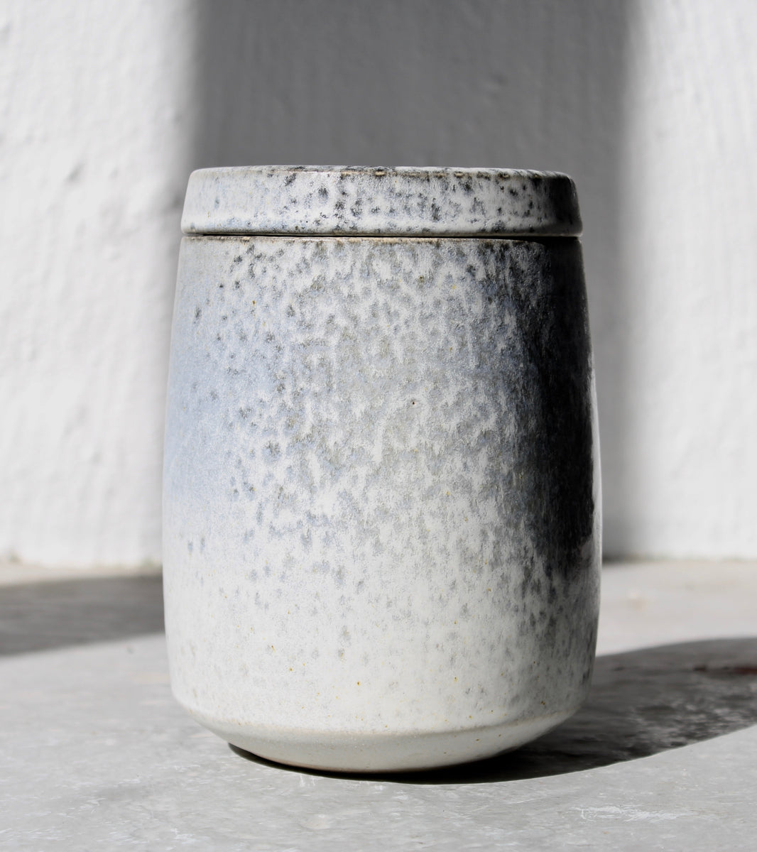 Large Lidded Jar <br> Silver Glaze