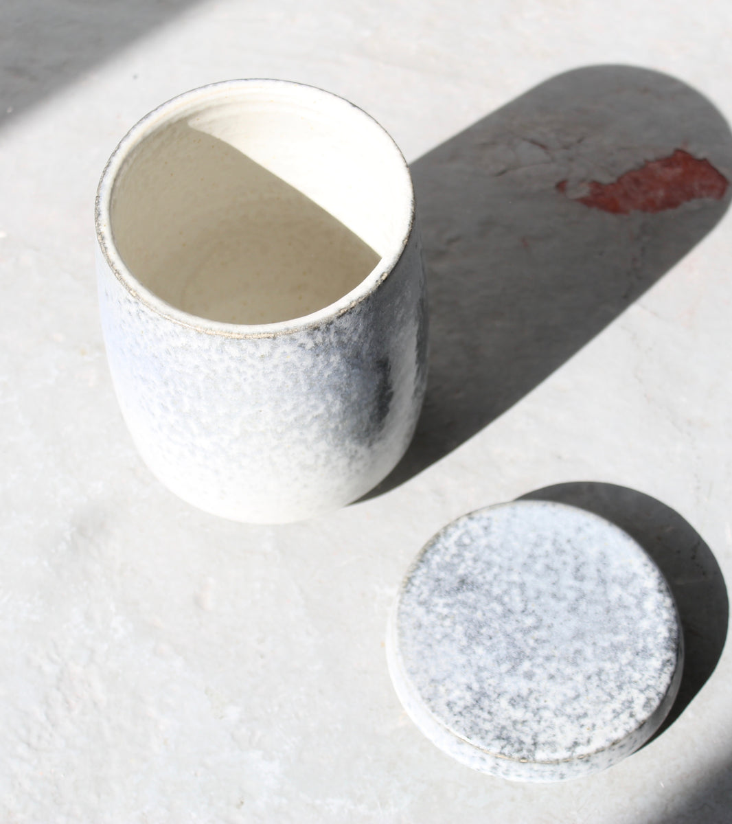 Large Lidded Jar <br> Silver Glaze