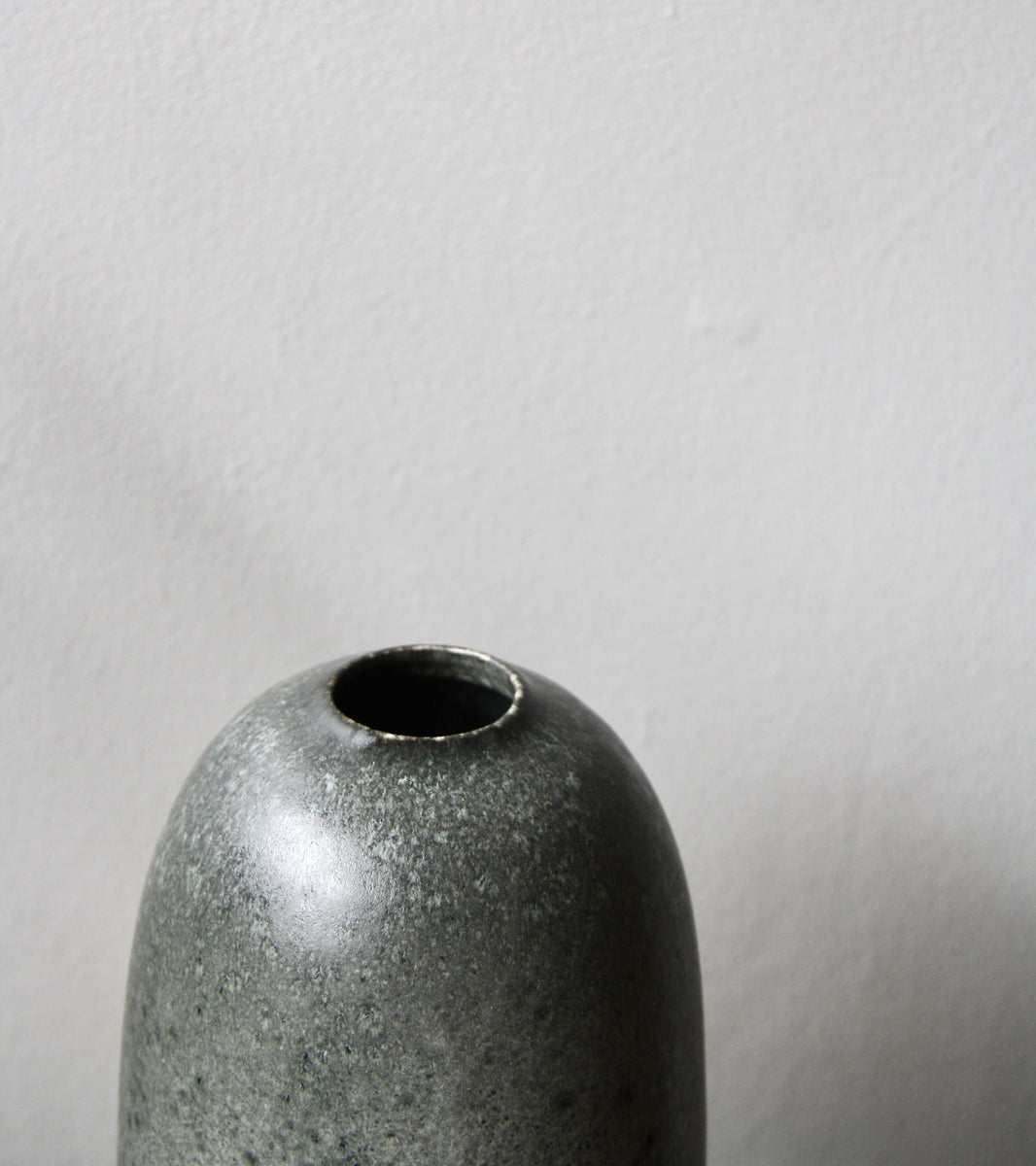Tall Torpedo Shaped Vase / Granite Glaze