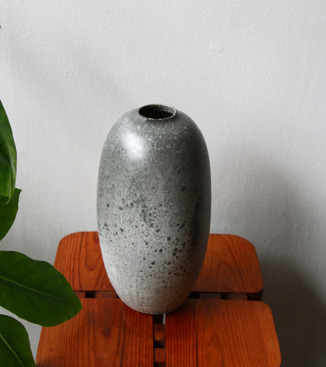 Tall Torpedo Shaped Vase / Granite Glaze