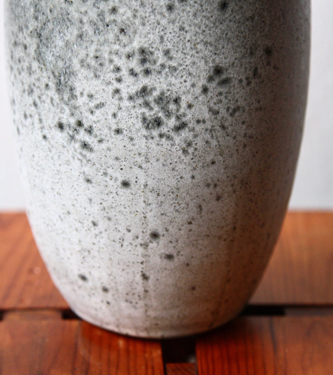 Tall Torpedo Shaped Vase / Granite Glaze